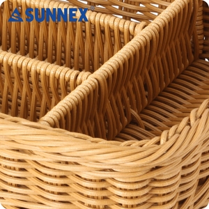 Panier en rotin PP de qualité alimentaire à 4 compartiments rectangulaires - Passe au lave-vaisselle et résistant à la moisissure - Product Image 4