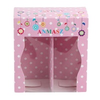 Fenêtre de luxe découpée et personnalisée, mode, coffret d'emballage cadeau de chaussures pour bébés, présentoir