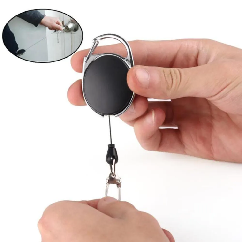 Multicolor Metal Retractable Key Chain Card Badge Holder Steel Recoil Ring Belt Clip OEM Supported