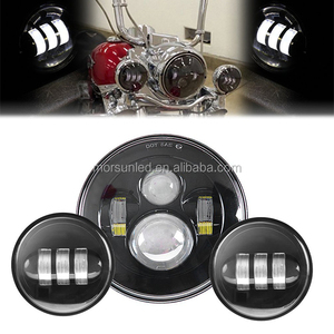 Cao thấp chùm 12V 7 inch Led Đèn Pha + 2x4.5 "Sương Mù Ánh sáng đi qua đèn đen/CHROME cho Harley xe máy - Product Image 3