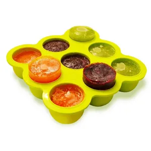 BPA Frei Wiederverwendbaren Silikon ice cube tray Baby Lebensmittel lagerung Container und Gefrierschrank fach mit deckel