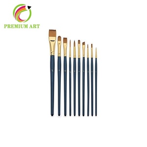10 pcs petit cheveux bleu poignée artiste brosse peinture brosse - Product Image 3