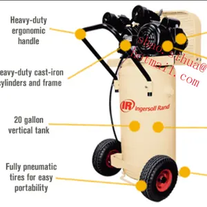 Ingersoll Rand 2545N7.5 2545K10 2545E10 compresor de pistón de aire 175 psig 80 120 galón ASME tanque receptor valor Plus Premium