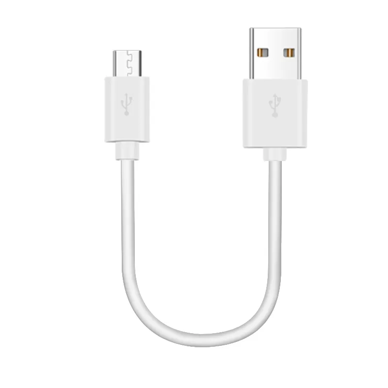 Cabo micro usb branco/preto, comprimento de 30cm, para celulares, para banco de energia, micro cabo