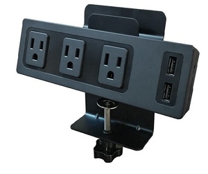 Abrazadera de escritorio tira de alimentación de sobretensión de 3 salidas - Product Image 1