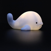 Lampe led en silicone en forme de dauphin, avec batterie, décoration d'intérieur personnalisée, veilleuse