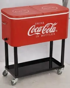 Outdoor Rooling Steel PU Beer Insulated <strong>Cooler</strong> <strong>Box</strong> Cart <strong>on</strong> <strong>Wheel</strong> - Product Image 1