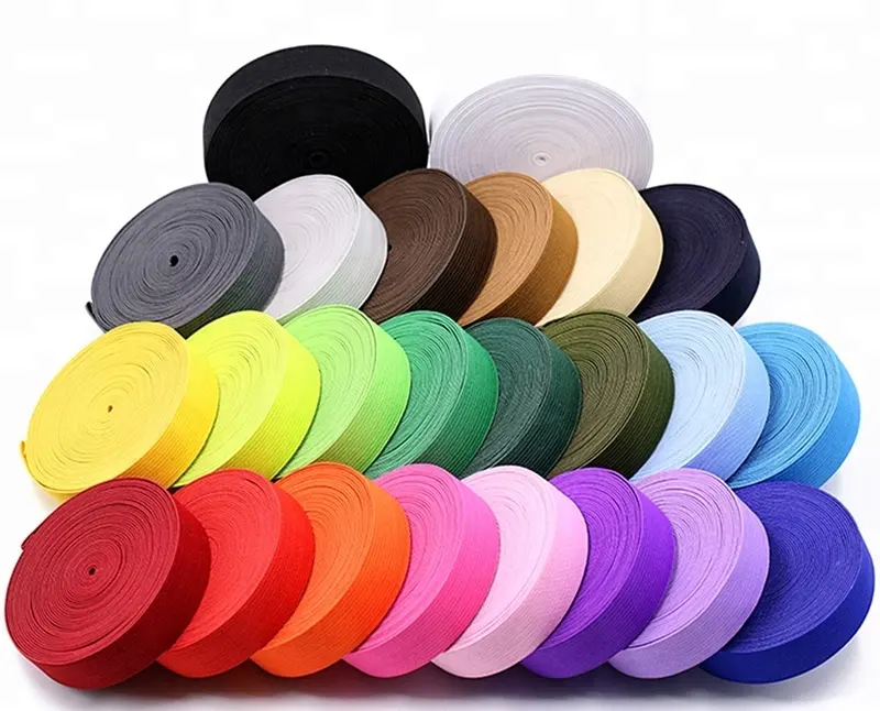 Ruban élastique plat coloré personnalisé, à utiliser pour les vêtements