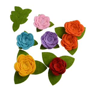 Etsy الساخن بالجملة قوس قزح الزخرفية 3d اليدوية الاصطناعي يموت قطع الأشكال diy ورأى نسيج روز زهرة - Product Image 4