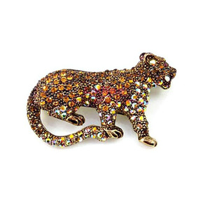 Broche léopard en alliage de zinc et cristal, 3 couleurs - Product Image 3