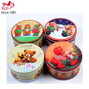 OEM recyclable round food packaging tin box / Biscuit round tin