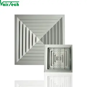 ส่วนลดโคมไฟเพดานอลูมิเนียม directional square air diffuser