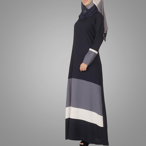 Stile moderno abbigliamento islamico combinazione colori turco e dubai abaya elegante abito lungo donna musulmana - Product Image 3
