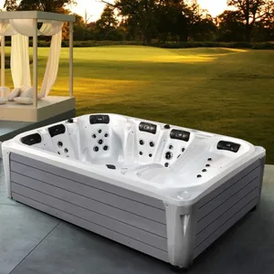 Outdoor whirlpool spa with massage bed for 6 people