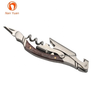 Accesorios de barra superior, abridor de camarero de vino con bisagras dobles, <span class=keywords><strong>sacacorchos</strong></span> con mango de madera - Product Image 1