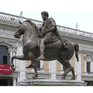 Antico uomo in ottone scultura giardino bronzo cavallo e cavaliere statua <span class=keywords><strong>guerriero</strong></span> o generale sulla statua del cavallo - Product Image 2