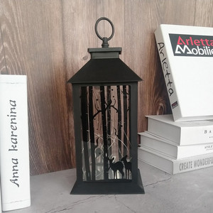 Guirlande lumineuse à 20 LED, <span class=keywords><strong>lanterne</strong></span> décorative <span class=keywords><strong>noire</strong></span>, motif de Noël, <span class=keywords><strong>lanterne</strong></span> LED pour la décoration de la maison - Product Image 3