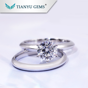 per sempre un 1.25ct moissanite del diamante 14 k/18 K anello di nozze di diamante/anello di fidanzamento - Product Image 2