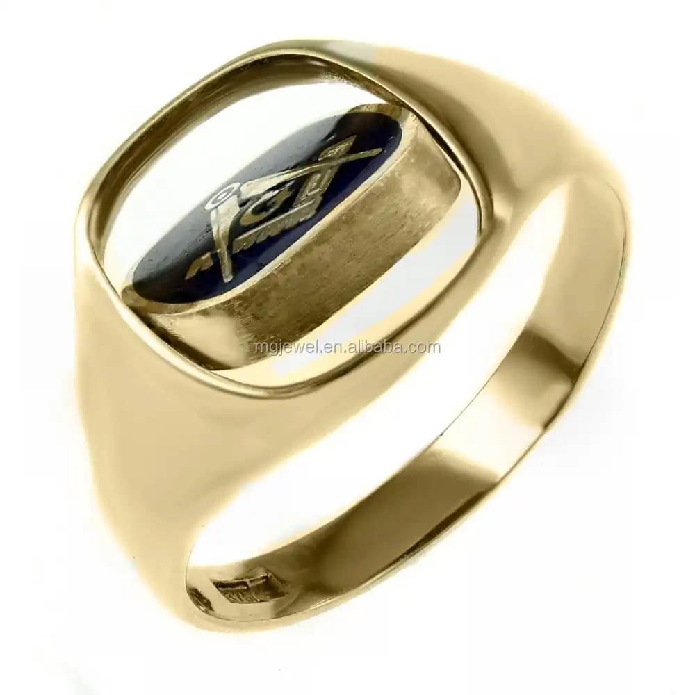 masonic swivel ring Gold Plated silver ring