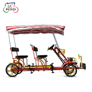 Vélo tandem <span class=keywords><strong>4</strong></span> <span class=keywords><strong>roues</strong></span> pour 2 personnes pour le tourisme / Siège spécial pour enfants avec volant / Vélo Surrey pour le vert - Product Image 2