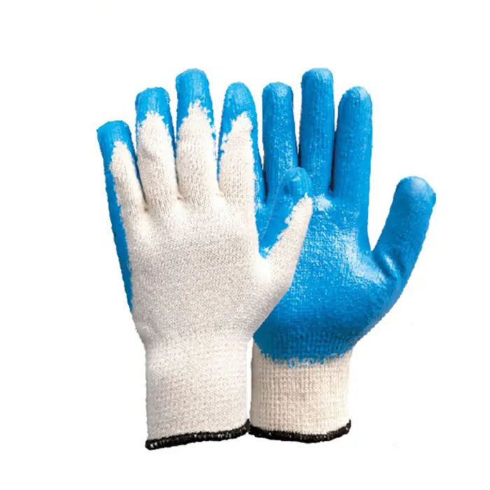 10 Gauge 100% Cotton Knitted Protective Latex Gloves