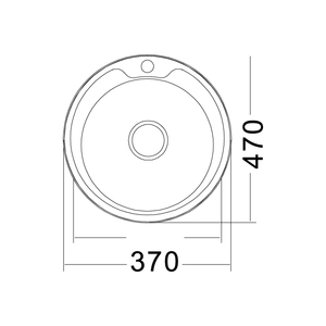 18.5 ''* 6.3'' đơn bát tròn bồn rửa nhà bếp bằng thép không gỉ - Product Image 2