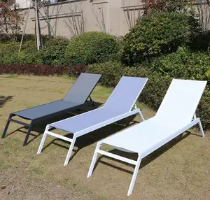 एल्यूमीनियम Stackable Sunlounge कुर्सी सूरज बिस्तर पूल loungers समुद्र तट सनबेड आँगन आउटडोर उद्यान लक्जरी फर्नीचर