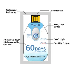 TZ-TempU02 식품 트럭 usb 온도 데이터 로거 제어 열전대