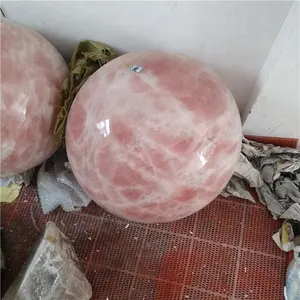 Bolas de cristal muy grandes de 164kg, esferas de cuarzo rosa de gran diámetro, bolas de fengshui de cristal