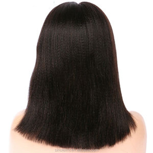 Alibaba Yaki textures court <span class=keywords><strong>Bob</strong></span> Perruques de lacet avec bébé cheveux raw cheveux Indiens Avant de Lacet - Product Image 3