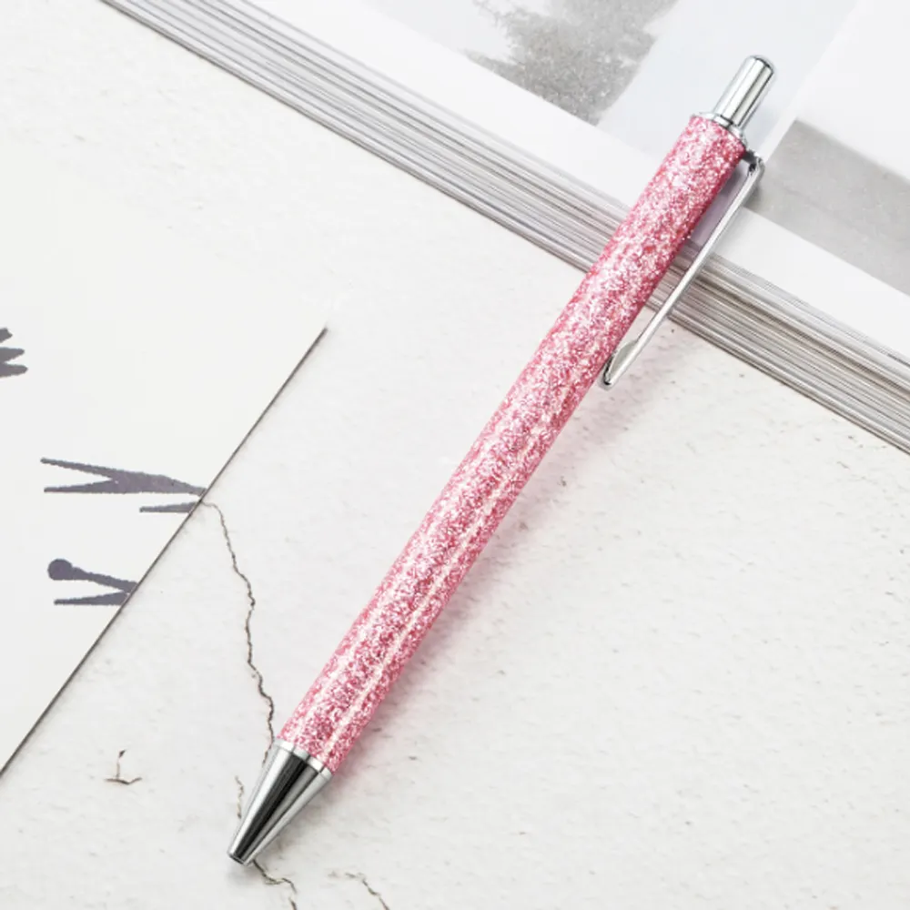 2024 Hot Sale Bling Glitter Ballpoint Pen Push click Action Multi-color Cute Pens for Lady