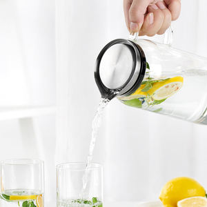 <span class=keywords><strong>Carafe</strong></span> à boisson classique à couvercle filtrant <span class=keywords><strong>en</strong></span> <span class=keywords><strong>verre</strong></span> thermique résistant à la chaleur de haute qualité - Product Image 2