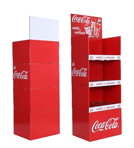 Estante de exhibición de cartón personalizado para <span class=keywords><strong>supermercado</strong></span>, expositor de papel corrugado para jugo de bebidas, fácil de montar - Product Image 6