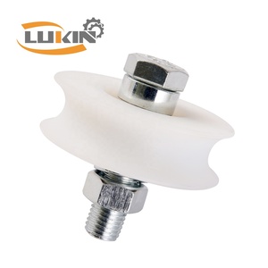 Rueda de hierro y plástico de Color plateado con accesorios y guía de rodillo de puerta corredera - Product Image 3