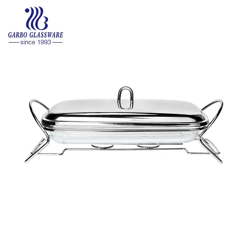 Manufacturer Borosilicate Glass Casserole Dish Set Rectangular Glass Cookware with Lid Heat Resistant Microwave Oven Baking Pan