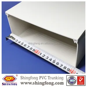 China fabrik Shingfong Weiße PVC Trunking Größen 200x100mm mit Feuerwiderstands festigkeit