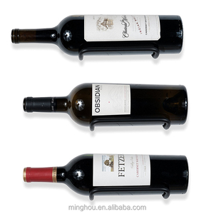 Portabottiglie da Parete per Singola Bottiglia Rivestito in Nero Personalizzato per Bottiglie di Vino Bordeaux - Product Image 2