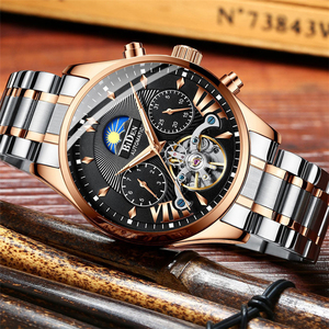 BIDEN 0189 Brand Mens Watches Stainless Steel Fully <strong>Automatic</strong> Mechanical Multifunction Tourbillon Man <strong>Wristwatches</strong> - Product Image 2