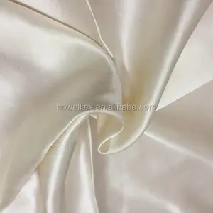 100% Pure Silk Satin in White 19mm 44" 114cm Satin Fabric Woven Plain Silk Fabric for Sofa HOWELL OEKO-TEX STANDARD 100 Bleached