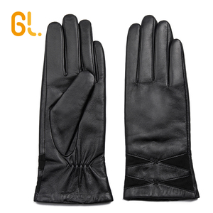 GL11 Female Black Dress Winter Real Leather <strong>Warm</strong> Driving <strong>Gloves</strong> Women - Product Image 2