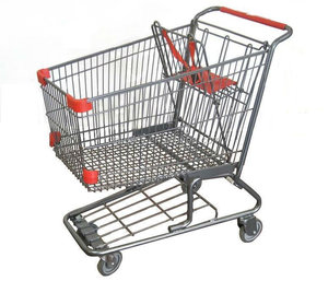 최소 주문 수량 50개, 135L 미국식 슈퍼마켓 쇼핑 카트, 크롬 도금, 접이식 디자인, 5인치 바퀴 포함 - Product Image 2