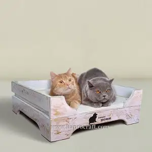 Wooden Pet Bed made in Vietnam / Handicraft Antique Design/ Wooden Bed for cat and dog (TH 3265)