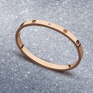 Más reciente moda joyería de pulseras de diamantes Plum Blossom de oro rosa brazalete de <span class=keywords><strong>las</strong></span> mujeres pulseras - Product Image 3