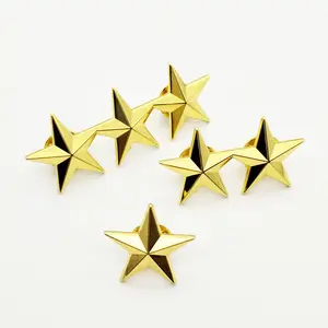 Broche 3d de lapela, ouro e prata 3d estrela broche emblema 2019 novos produtos