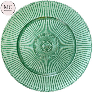 Piatto di Presentazione in Vetro Trasparente di Lusso da 13 Pollici con Bordo Dorato, <span class=keywords><strong>Sottopiatti</strong></span> Rotondi per Matrimoni, Eventi, Cene e Decorazioni da Tavola a Noleggio - Product Image 4