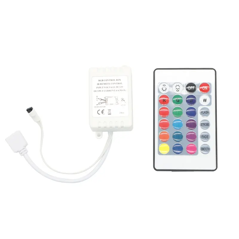 24 Key RGB Controller IR Remote LED Controller for SMD 3528 5050 RGB LED Strip Lights