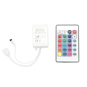 Pengontrol RGB 24 Kunci, Pengontrol Remote LED IR untuk SMD 3528 5050 RGB Lampu Strip LED