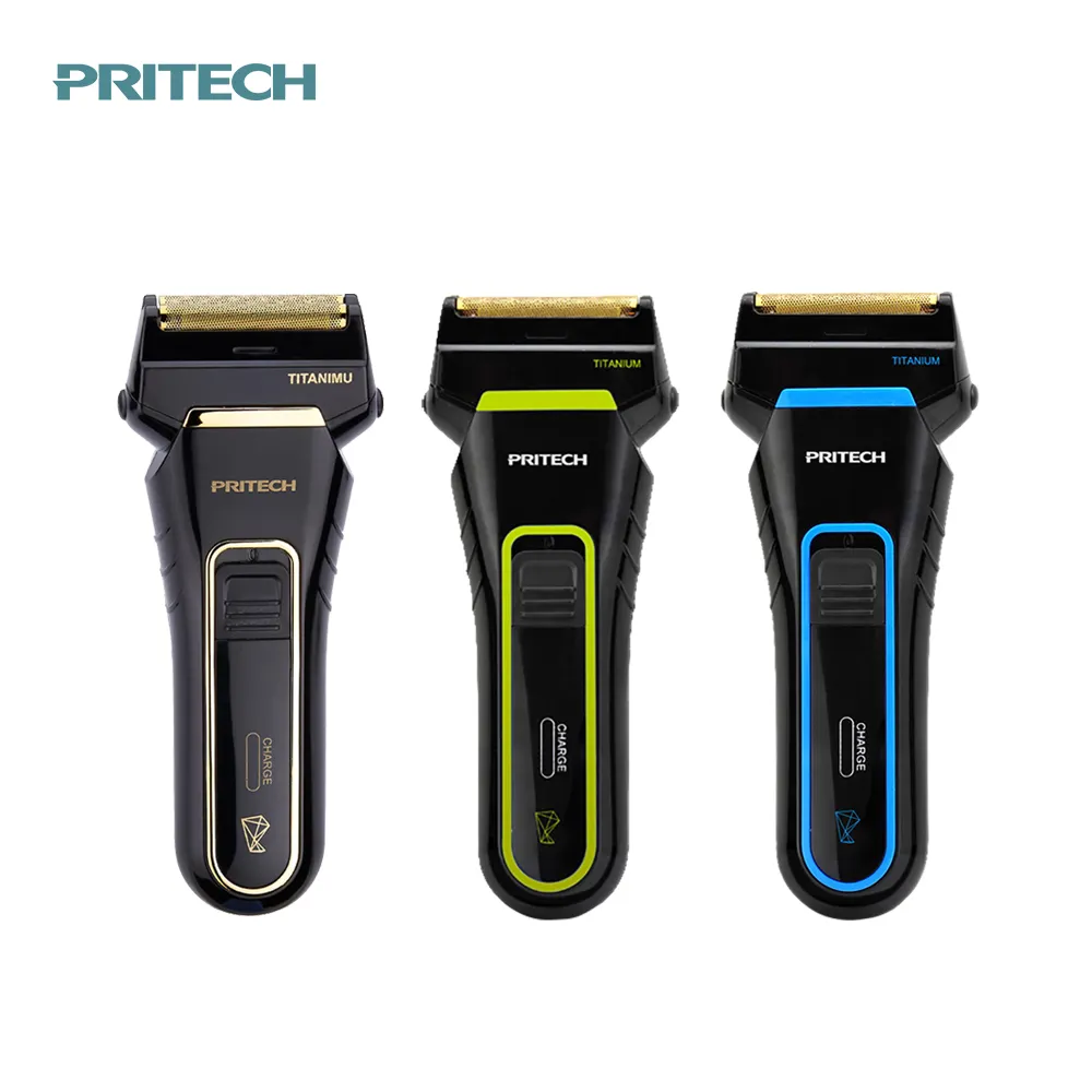 PRITECHクリーニングブラシ付きフローティングヘッド電気シェービングかみそり