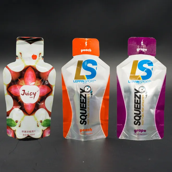Bottiglia a forma di foglio di becco sacchetto per energy drink di imballaggio gel