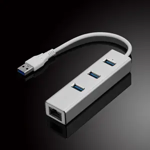 Fabrication Usine Prix USB à RJ45 LAN Ethernet Adaptateur Moyeu 3 Ports USB 3.0 Gigabit LAN